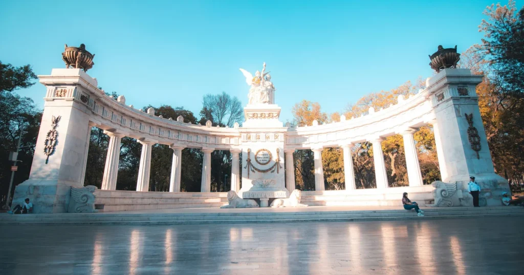 Neoclassical monument in Alameda Central Park, Mexico City