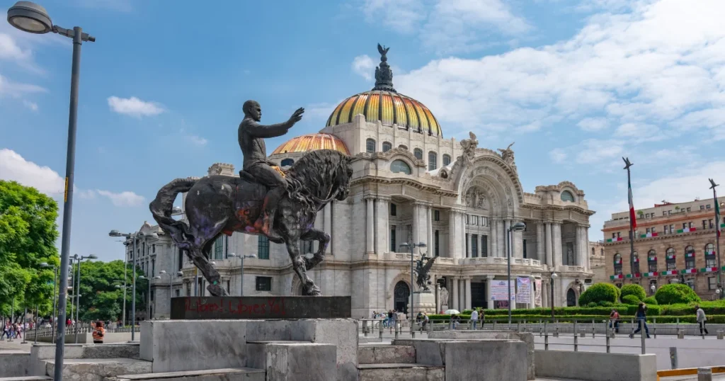 Benito Juarez hemicycle monument in Alameda Central Park, Mexico City