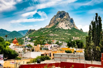 Bernal mountain and town in Queretaro, Mexico