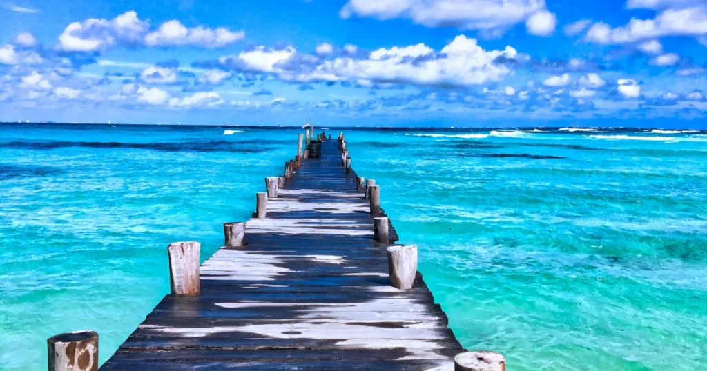 Scenic bridge at the beach