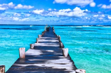 Scenic bridge at the beach
