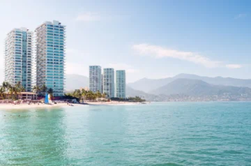 Puerto Vallarta cityscape and exotic travel destination in Mexico