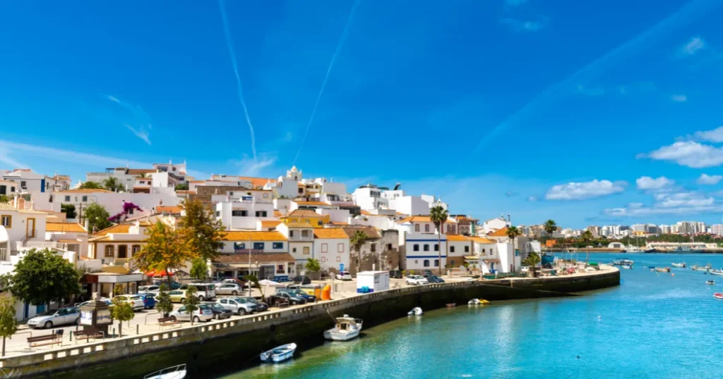 Waterfront village of Ferragudo in the Algarve, Portugal