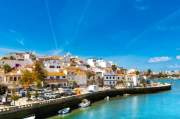 Waterfront village of Ferragudo in the Algarve, Portugal