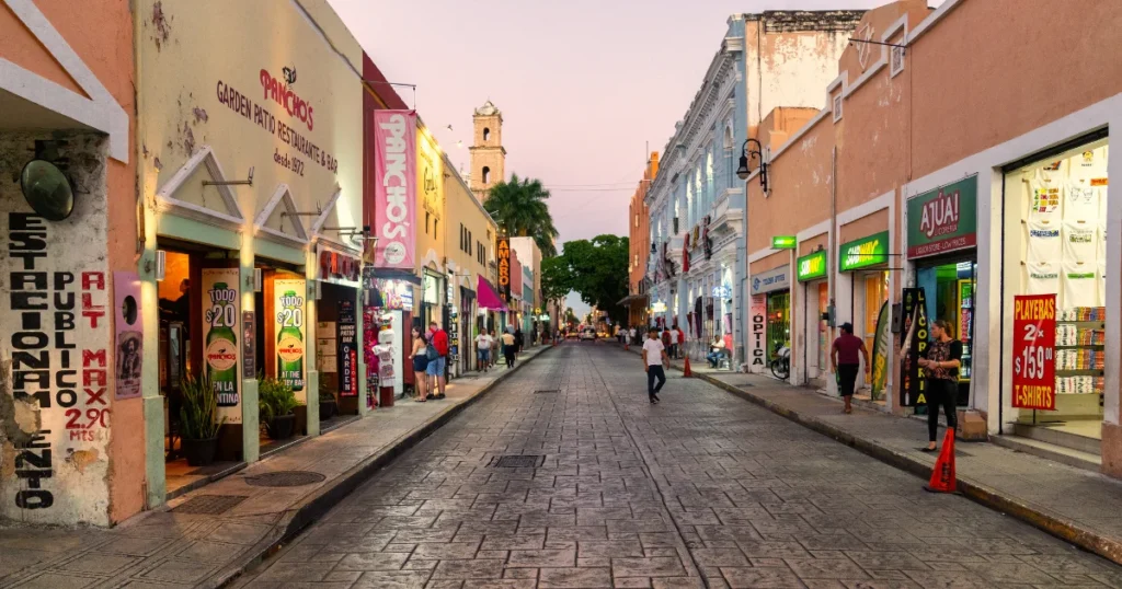 Historic street scene in Merida, Yucatan, Mexico