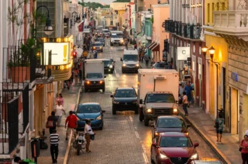 Colourful street scene in Merida, Mexico