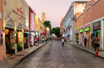 Historic street scene in Merida, Yucatan, Mexico
