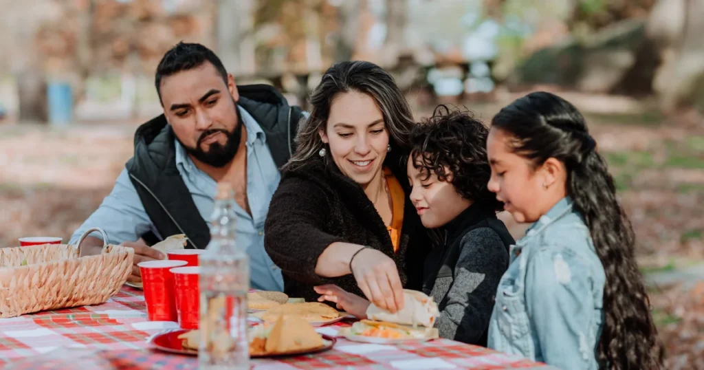 Mexican family spending quality time together