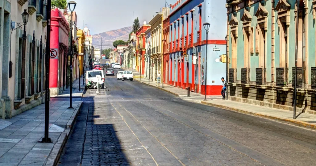 Colourful street scene in Oaxaca, Mexico