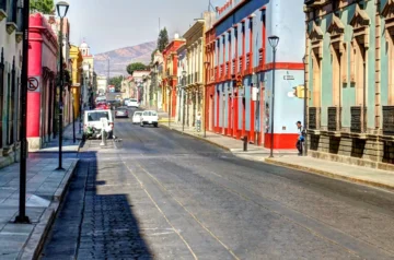 Colourful street scene in Oaxaca, Mexico