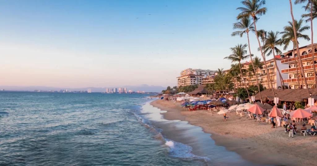 Buildings and beach in Puerto Vallarta, Jalisco, Mexico