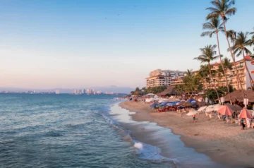 Buildings and beach in Puerto Vallarta, Jalisco, Mexico