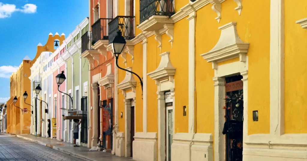 Street view in Campeche, Yucatan, Mexico