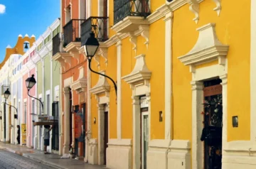 Street view in Campeche, Yucatan, Mexico
