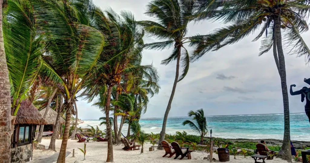 Tulum ruins overlooking the Caribbean Sea, Mexico